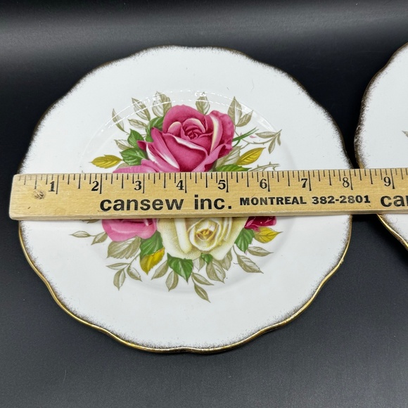 Queen Anne Lady Sylvia 8" Salad Plates(Set of 2) Bone China England - Picture 4 of 5